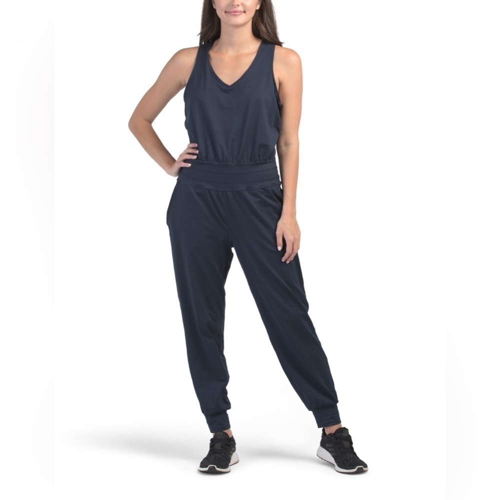 *NWT* Sweaty Betty Gaia Marl Performance Yoga Jumpsuit - Navy